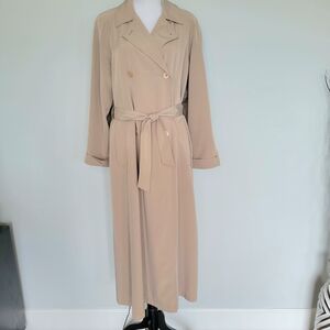 CAROL COHEN Vintage Tan Double Breasted Waist Tie Trech Coat  Women's Sz 1XL/2XL